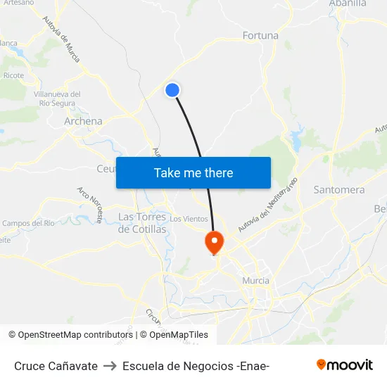 Cruce Cañavate to Escuela de Negocios -Enae- map