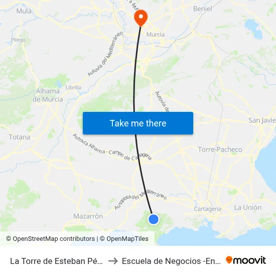 La Torre de Esteban Pérez to Escuela de Negocios -Enae- map
