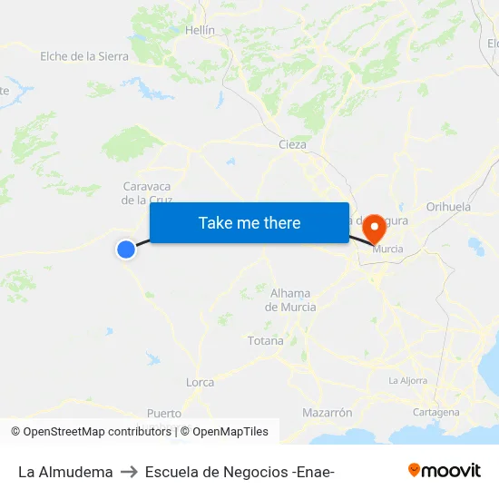 La Almudema to Escuela de Negocios -Enae- map