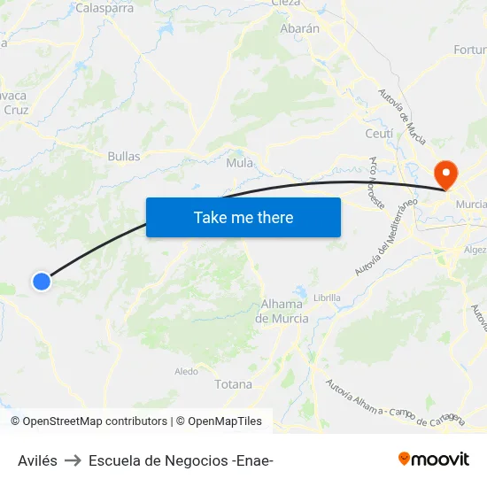 Avilés to Escuela de Negocios -Enae- map