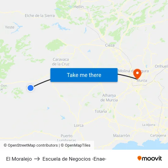 El Moralejo to Escuela de Negocios -Enae- map