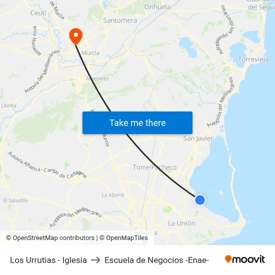 Los Urrutias - Iglesia to Escuela de Negocios -Enae- map