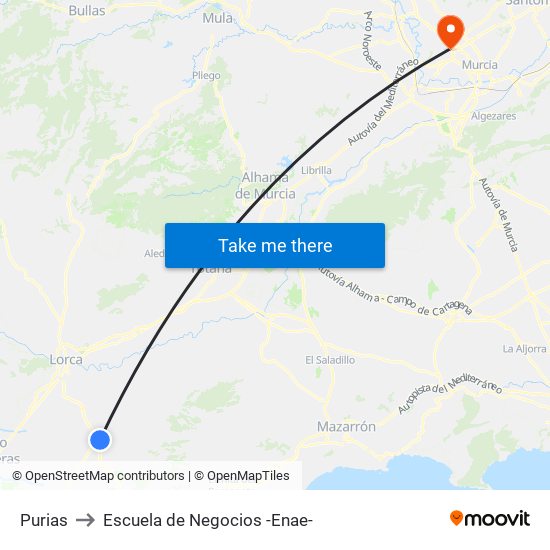 Purias to Escuela de Negocios -Enae- map