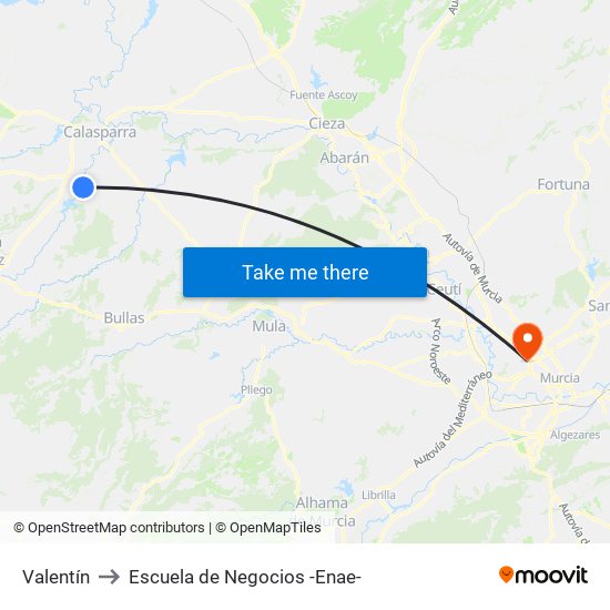 Valentín to Escuela de Negocios -Enae- map