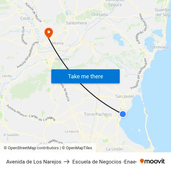 Avenida de Los Narejos to Escuela de Negocios -Enae- map