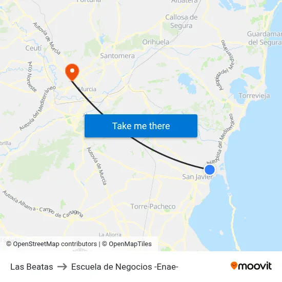 Las Beatas to Escuela de Negocios -Enae- map