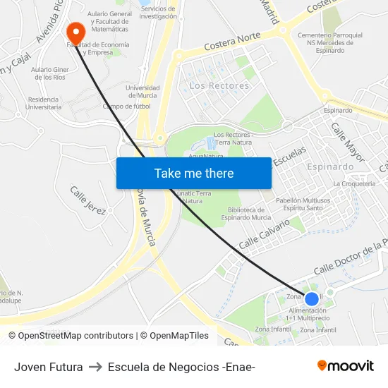 Joven Futura to Escuela de Negocios -Enae- map