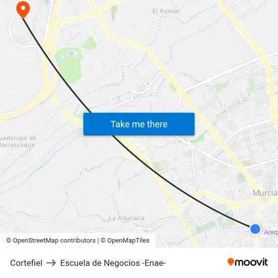 Cortefiel to Escuela de Negocios -Enae- map