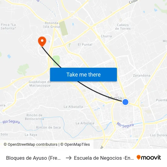 Bloques de Ayuso (Frente) to Escuela de Negocios -Enae- map