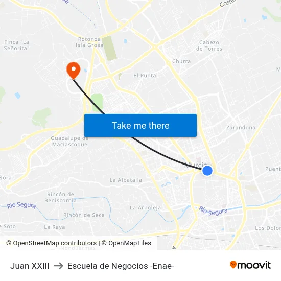Juan XXIII to Escuela de Negocios -Enae- map