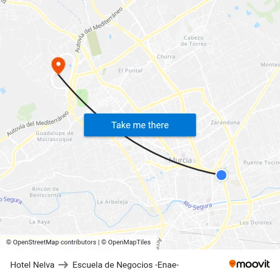 Hotel Nelva to Escuela de Negocios -Enae- map