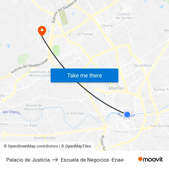 Palacio de Justicia to Escuela de Negocios -Enae- map