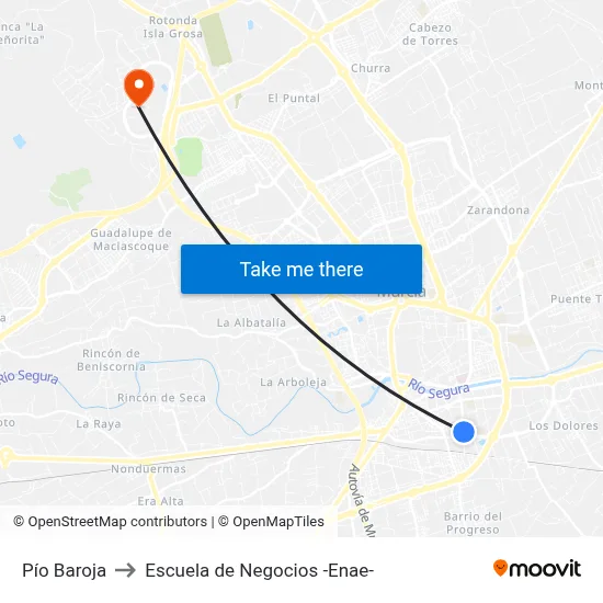 Pío Baroja to Escuela de Negocios -Enae- map