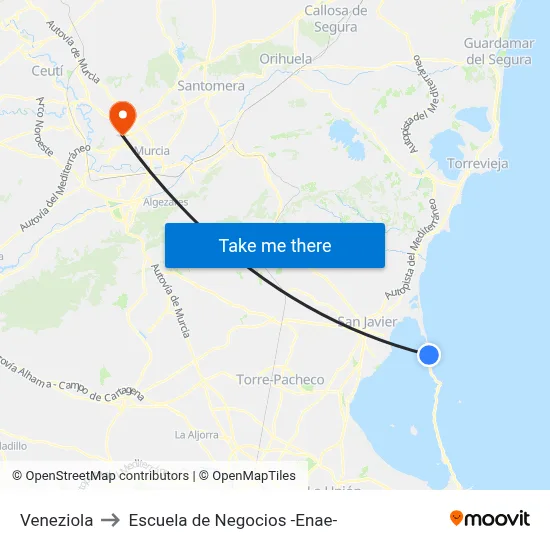 Veneziola to Escuela de Negocios -Enae- map