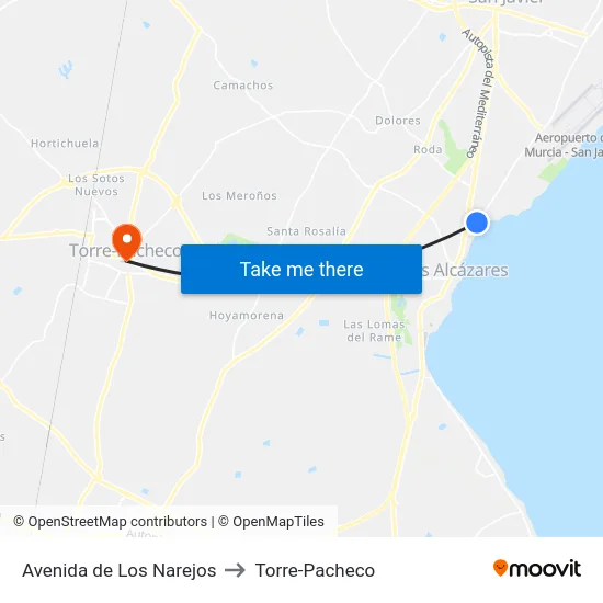 Avenida de Los Narejos to Torre-Pacheco map