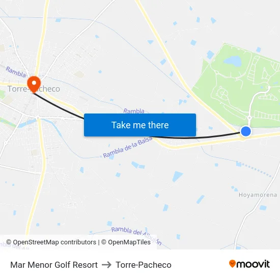 Mar Menor Golf Resort to Torre-Pacheco map