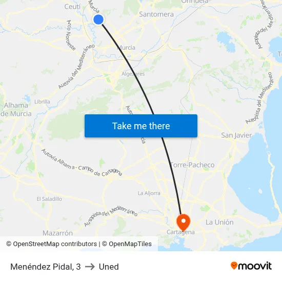 Menéndez Pidal, 3 to Uned map