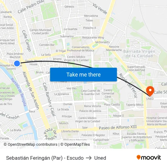 Sebastián Feringán (Par) - Escudo to Uned map