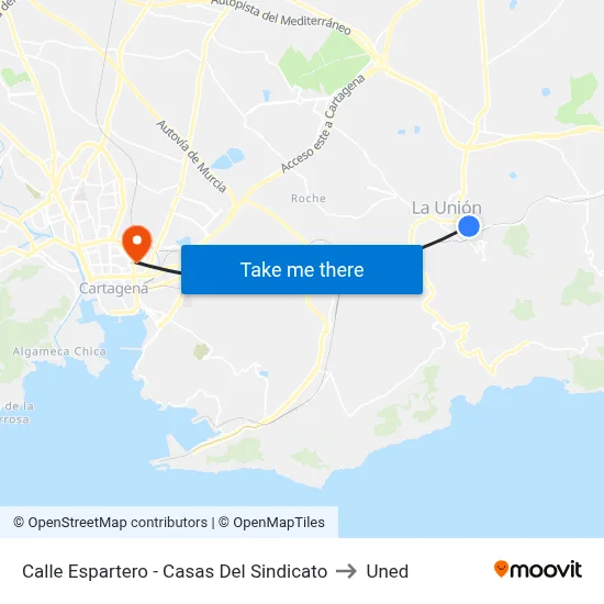 Calle Espartero - Casas Del Sindicato to Uned map
