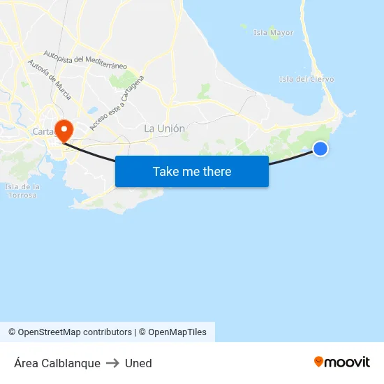 Área Calblanque to Uned map