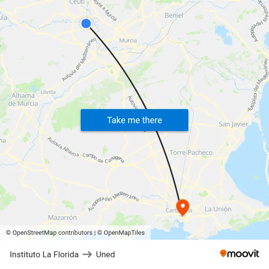 Instituto La Florida to Uned map