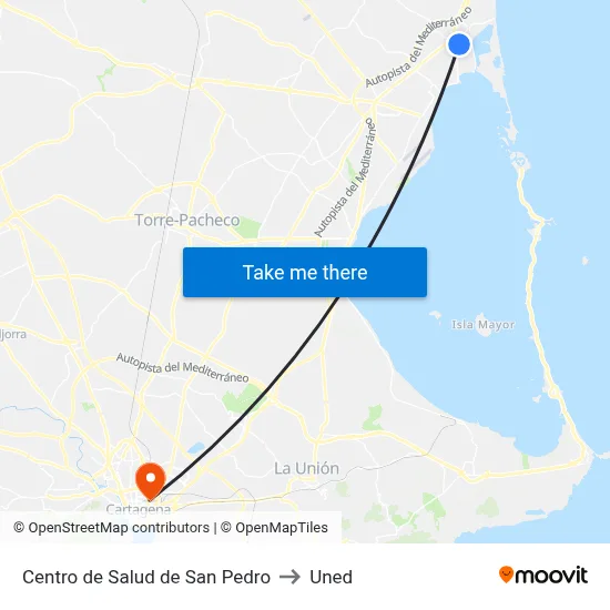 Centro de Salud de San Pedro to Uned map