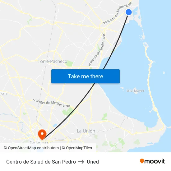 Centro de Salud de San Pedro to Uned map