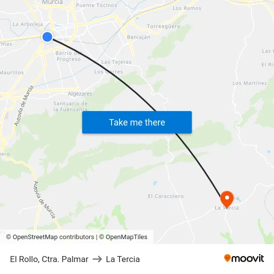 El Rollo, Ctra. Palmar to La Tercia map