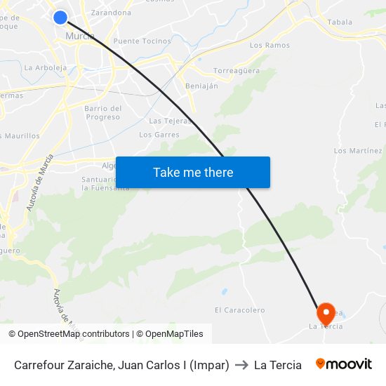 Carrefour Zaraiche, Juan Carlos I (Impar) to La Tercia map