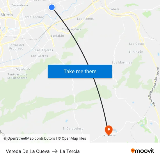 Vereda De La Cueva to La Tercia map