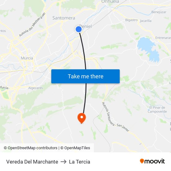 Vereda Del Marchante to La Tercia map