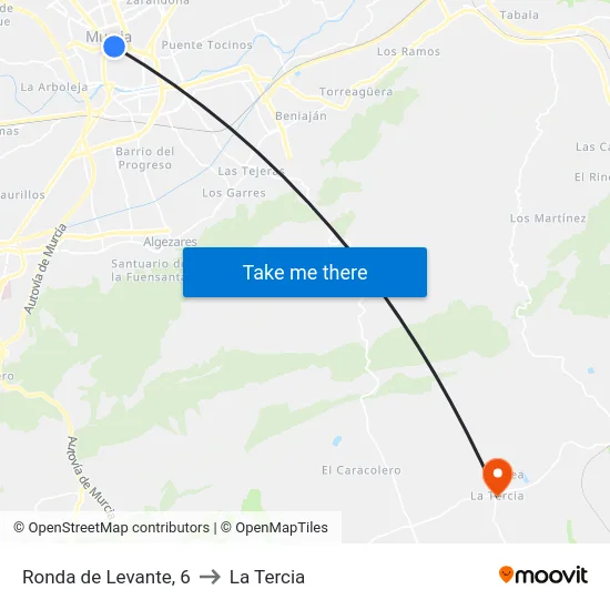 Ronda de Levante, 6 to La Tercia map