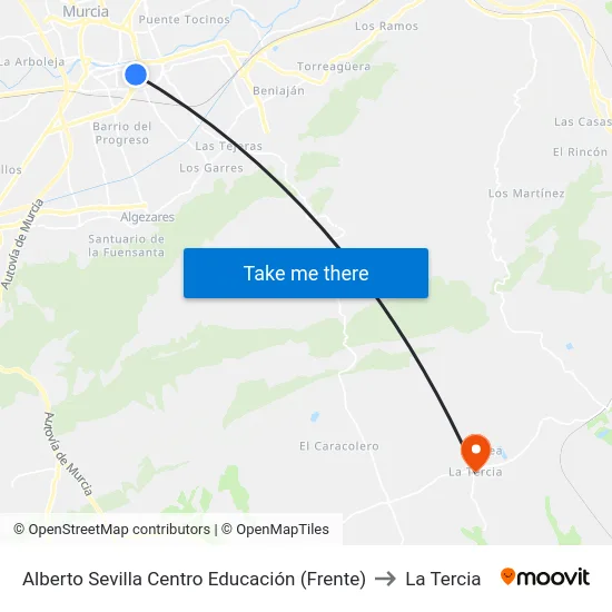 Alberto Sevilla Centro Educación (Frente) to La Tercia map