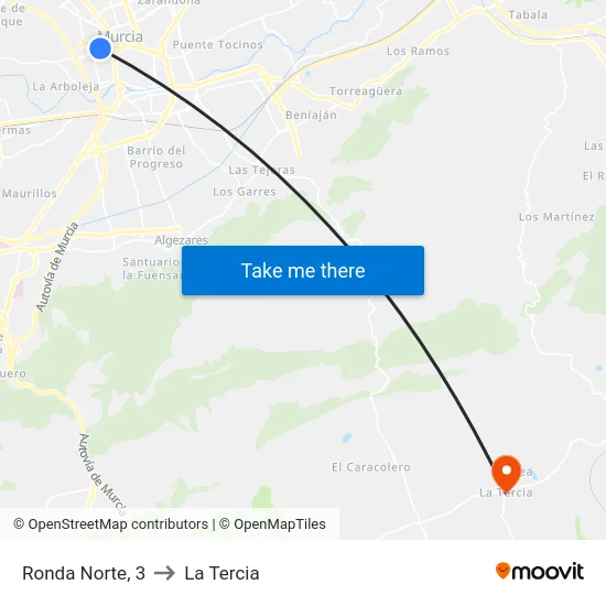 Ronda Norte, 3 to La Tercia map