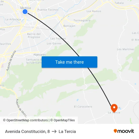 Avenida Constitución, 8 to La Tercia map