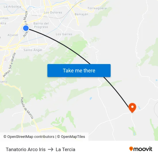 Tanatorio Arco Iris to La Tercia map