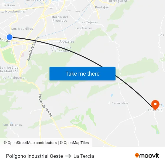 Polígono Industrial Oeste to La Tercia map