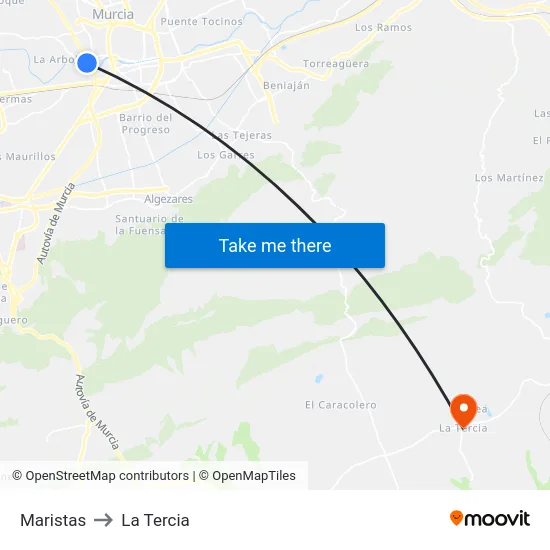 Maristas to La Tercia map