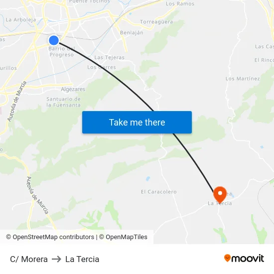 C/ Morera to La Tercia map