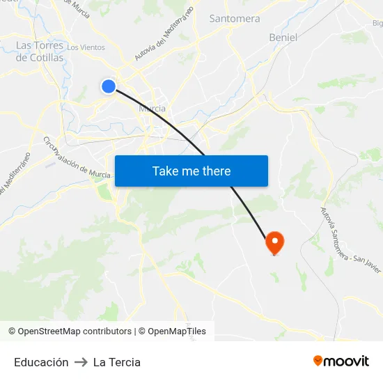 Educación to La Tercia map