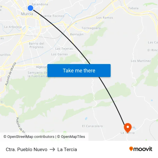 Ctra. Pueblo Nuevo to La Tercia map