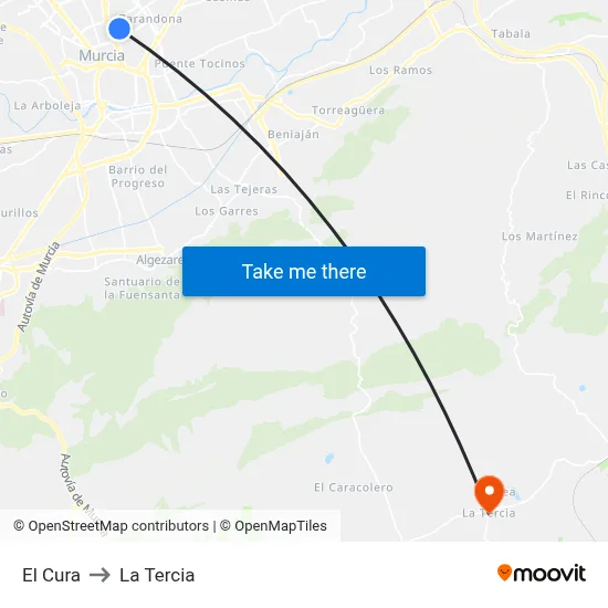 El Cura to La Tercia map