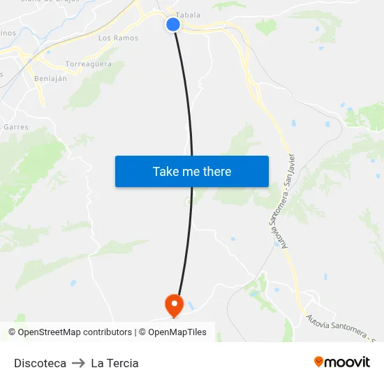Discoteca to La Tercia map