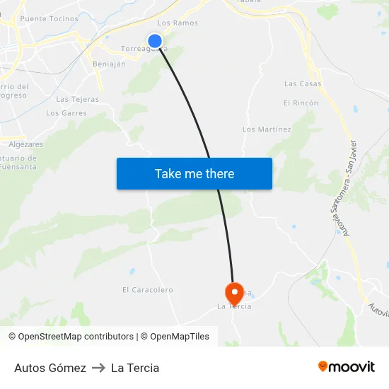 Autos Gómez to La Tercia map