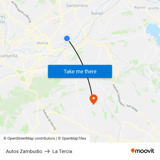 Autos Zambudio to La Tercia map