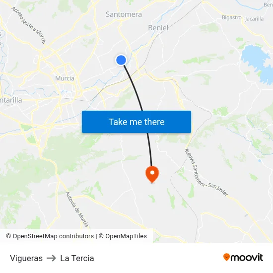Vigueras to La Tercia map