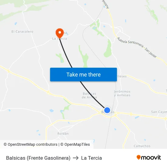 Balsicas (Frente Gasolinera) to La Tercia map