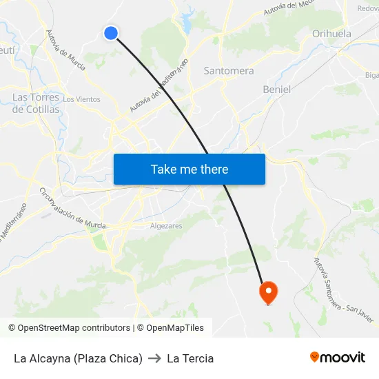 La Alcayna (Plaza Chica) to La Tercia map