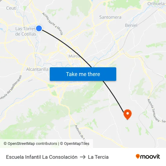 Escuela Infantil La Consolación to La Tercia map
