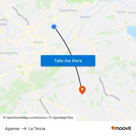 Agamar to La Tercia map